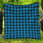 Blue And Black Buffalo Check Print Quilt