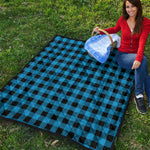 Blue And Black Buffalo Check Print Quilt