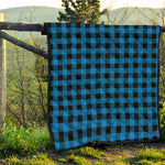 Blue And Black Buffalo Check Print Quilt