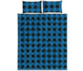 Blue And Black Buffalo Check Print Quilt Bed Set