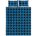 Blue And Black Buffalo Check Print Quilt Bed Set