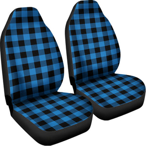 Blue And Black Buffalo Check Print Universal Fit Car Seat Covers