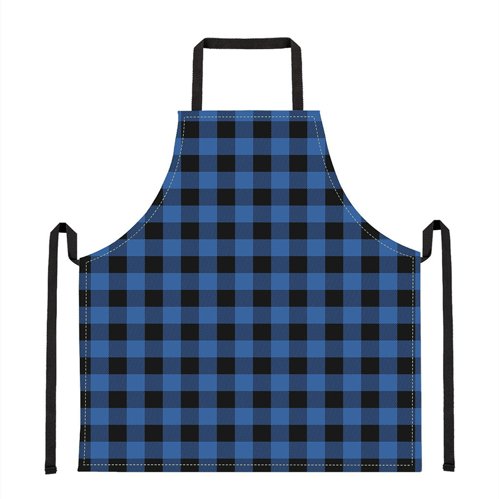 Blue And Black Buffalo Plaid Print Apron