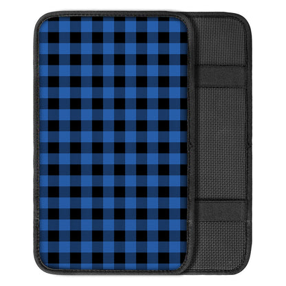 Blue And Black Buffalo Plaid Print Car Center Console Cover