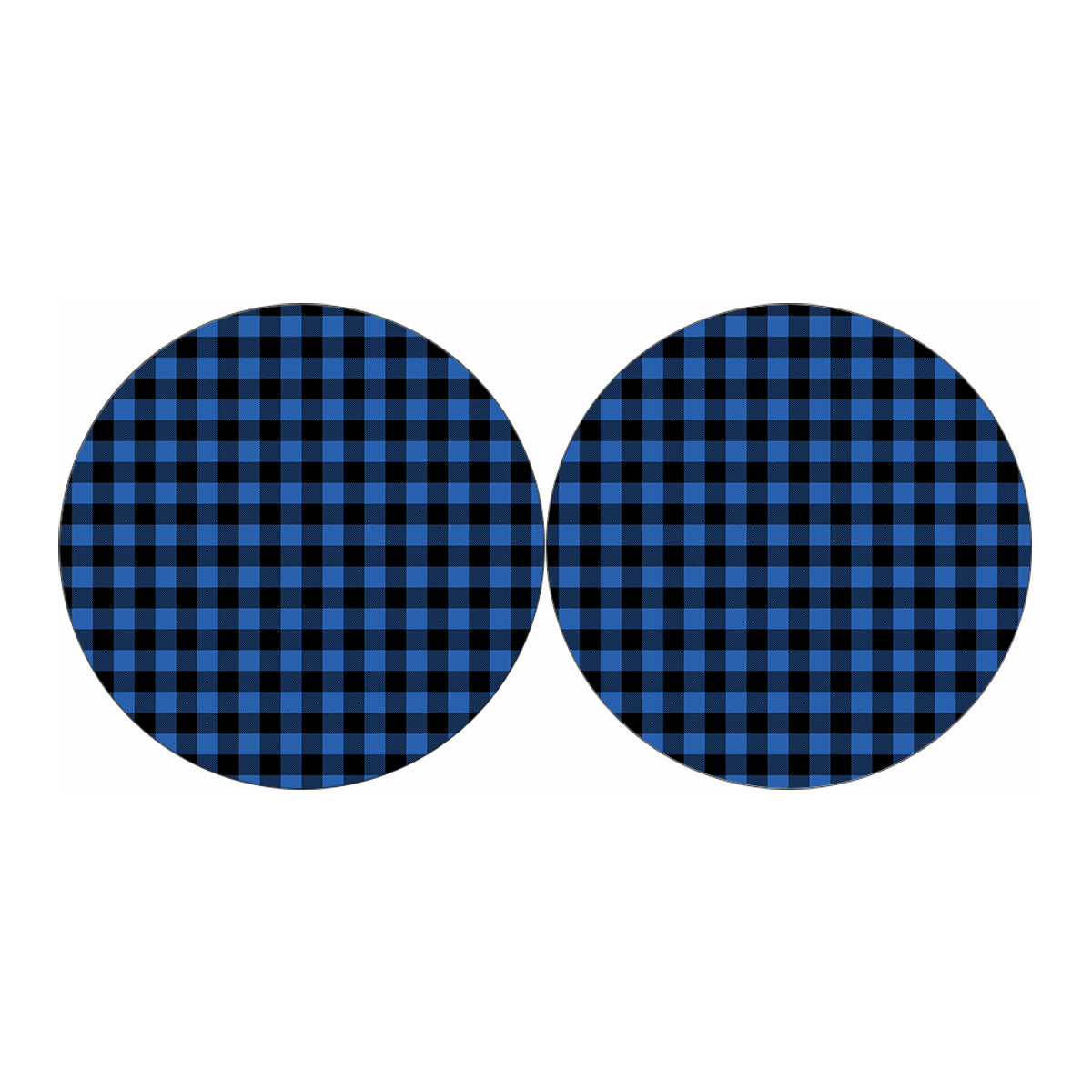 Blue And Black Buffalo Plaid Print Car Coasters
