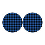 Blue And Black Buffalo Plaid Print Car Coasters