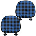 Blue And Black Buffalo Plaid Print Car Headrest Covers