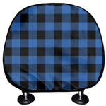 Blue And Black Buffalo Plaid Print Car Headrest Covers