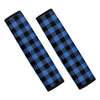 Blue And Black Buffalo Plaid Print Car Seat Belt Covers