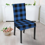 Blue And Black Buffalo Plaid Print Dining Chair Slipcover