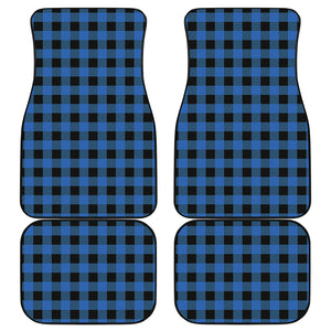 Blue And Black Buffalo Plaid Print Front and Back Car Floor Mats