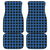Blue And Black Buffalo Plaid Print Front and Back Car Floor Mats