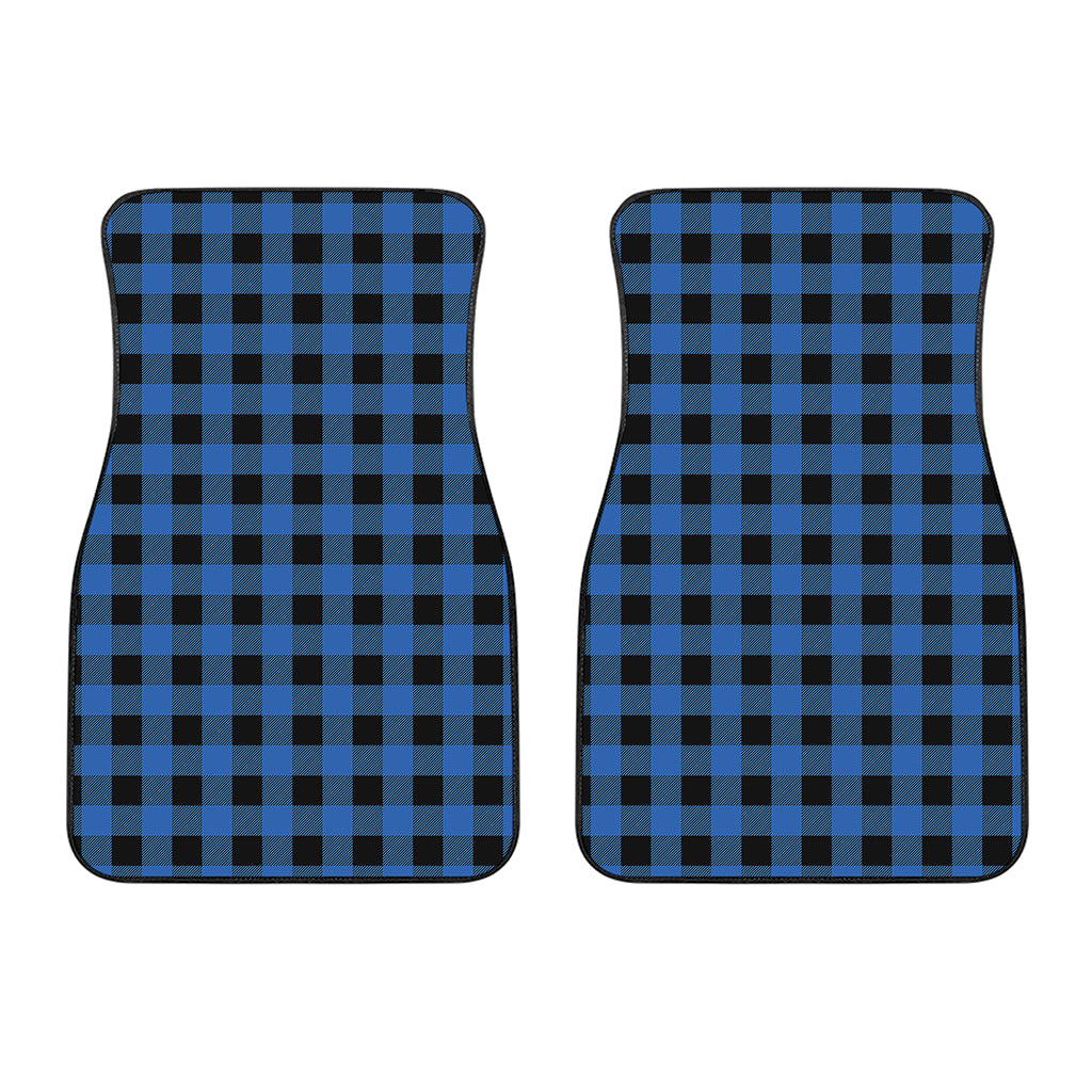 Blue And Black Buffalo Plaid Print Front Car Floor Mats