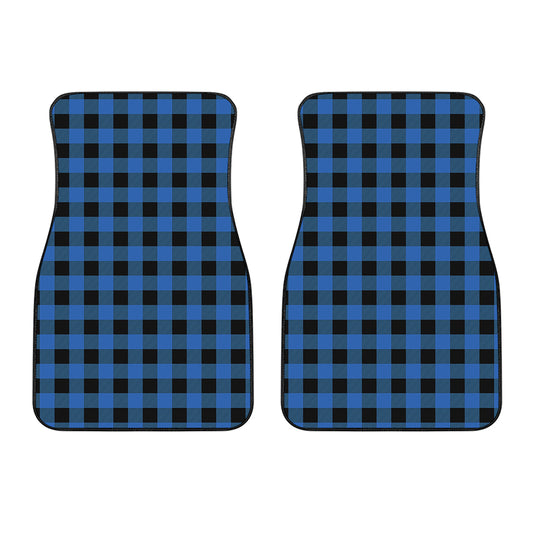 Blue And Black Buffalo Plaid Print Front Car Floor Mats