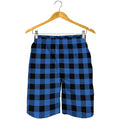 Blue And Black Buffalo Plaid Print Men's Shorts