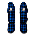 Blue And Black Buffalo Plaid Print Muay Thai Shin Guards