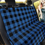 Blue And Black Buffalo Plaid Print Pet Car Back Seat Cover