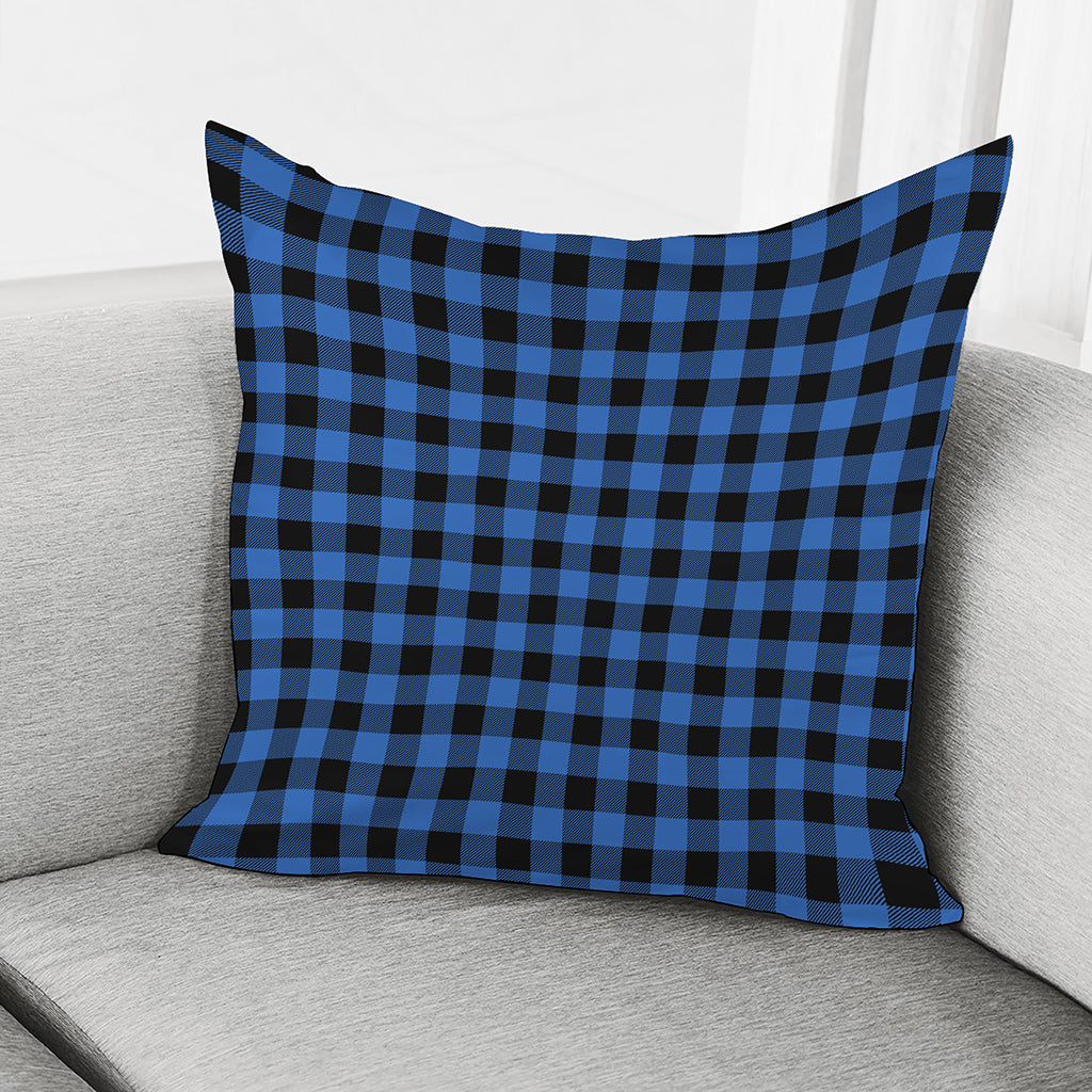 Blue And Black Buffalo Plaid Print Pillow Cover