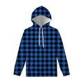 Blue And Black Buffalo Plaid Print Pullover Hoodie
