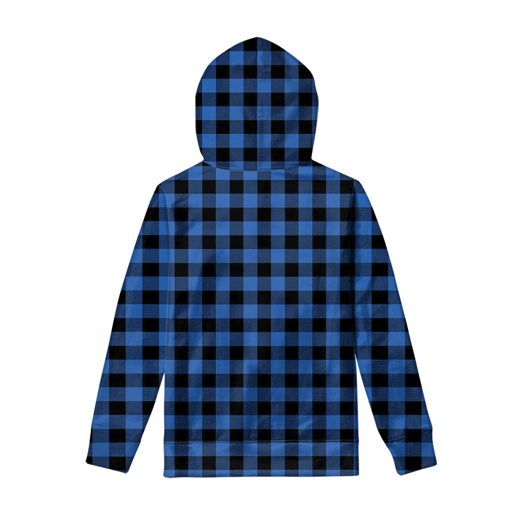 Blue And Black Buffalo Plaid Print Pullover Hoodie