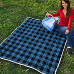 Blue And Black Buffalo Plaid Print Quilt