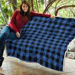 Blue And Black Buffalo Plaid Print Quilt