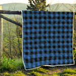Blue And Black Buffalo Plaid Print Quilt