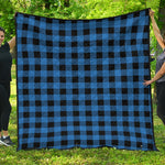 Blue And Black Buffalo Plaid Print Quilt