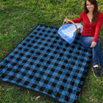 Blue And Black Buffalo Plaid Print Quilt