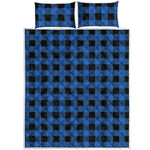 Blue And Black Buffalo Plaid Print Quilt Bed Set