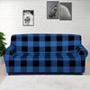 Blue And Black Buffalo Plaid Print Sofa Cover