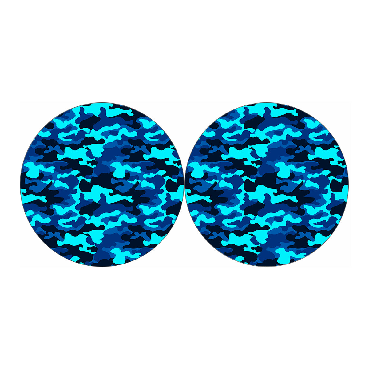 Blue And Black Camouflage Print Car Coasters
