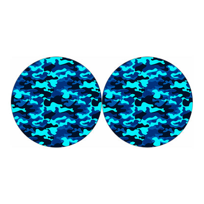 Blue And Black Camouflage Print Car Coasters