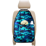 Blue And Black Camouflage Print Car Seat Organizers