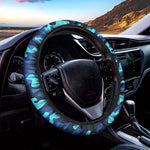 Blue And Black Camouflage Print Car Steering Wheel Cover