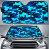 Blue And Black Camouflage Print Car Sun Shade GearFrost