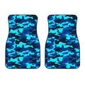 Blue And Black Camouflage Print Front Car Floor Mats