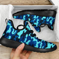 Blue And Black Camouflage Print Mesh Knit Shoes