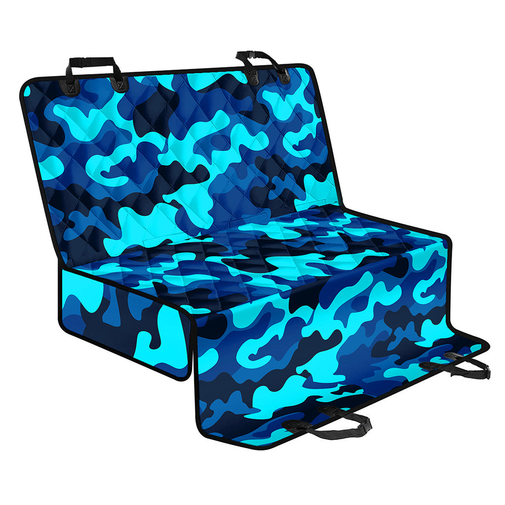 Blue And Black Camouflage Print Pet Car Back Seat Cover