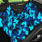 Blue And Black Camouflage Print Pet Car Back Seat Cover