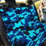 Blue And Black Camouflage Print Pet Car Back Seat Cover