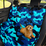 Blue And Black Camouflage Print Pet Car Back Seat Cover