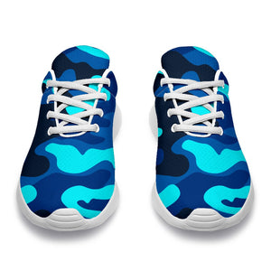 Blue And Black Camouflage Print Sport Shoes GearFrost