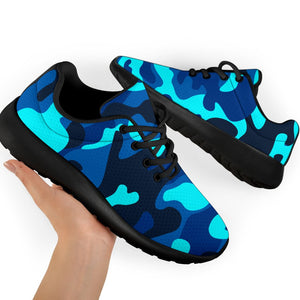 Blue And Black Camouflage Print Sport Shoes GearFrost