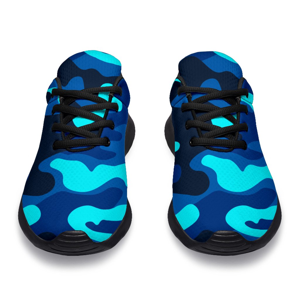 Blue And Black Camouflage Print Sport Shoes GearFrost