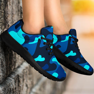 Blue And Black Camouflage Print Sport Shoes GearFrost