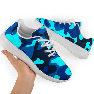 Blue And Black Camouflage Print Sport Shoes GearFrost