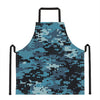 Blue And Black Digital Camo Print Apron