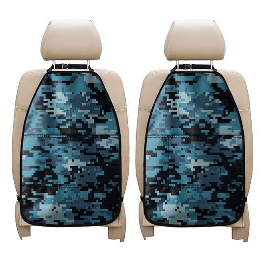 Blue And Black Digital Camo Print Car Seat Organizers