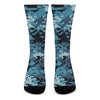 Blue And Black Digital Camo Print Crew Socks